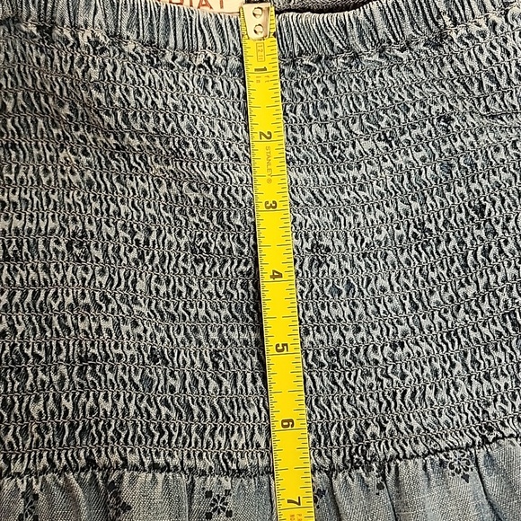 Ariat Blue Ruffled Elastic Tube Top Womens Sz M Paisley Print Dress Country Girl - Picture 13 of 14